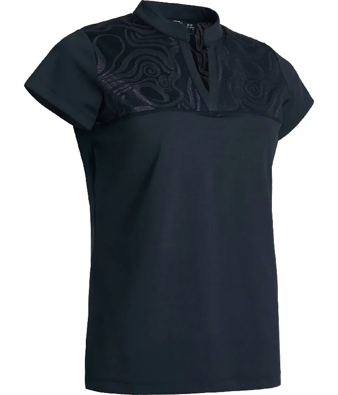 Low Price Special Women Lisa Cup Sleeve Polo In Black