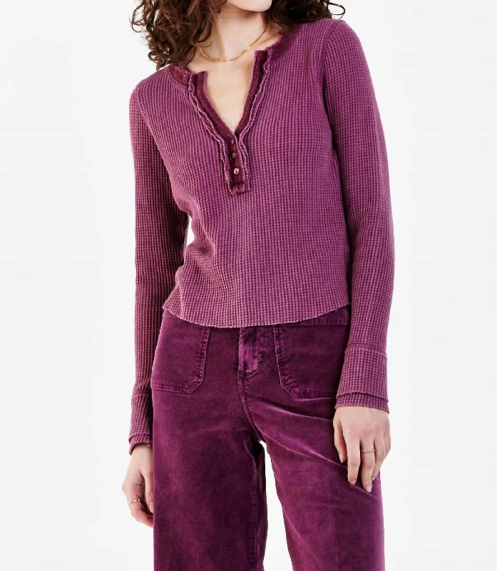 Fashionista Favorites Luna Thermal Top In Purple