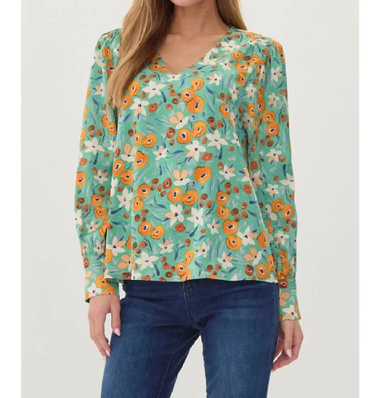 Exclusive Designer Style Deals Beaming Perfection Top In Green Multi