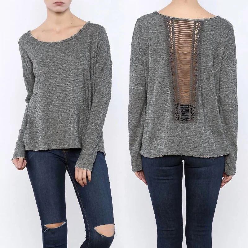 Hot Styles Winding Road Top In Gray