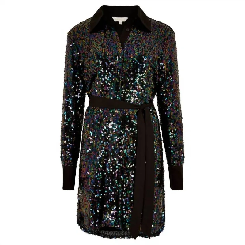 Casual Chic Sequin Contrast In Multi