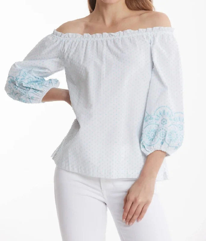 Elegant Fashion Offers Susie Swiss Dot Top In Multi