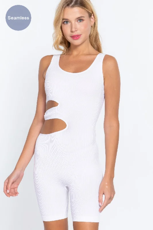 Limited Time Offer FASHNZFAB Women's Suave Cut-out Seamless Romper