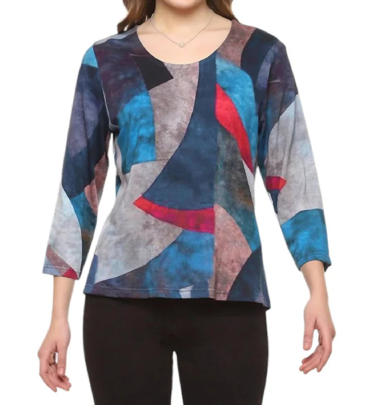 Casual Chic Deals Georgia Top In Blue Multi