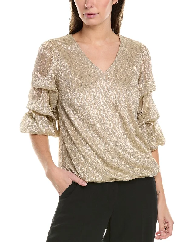 Chic Style, Always In Vogue Vince Camuto V-Neck Lantern Sleeve Top