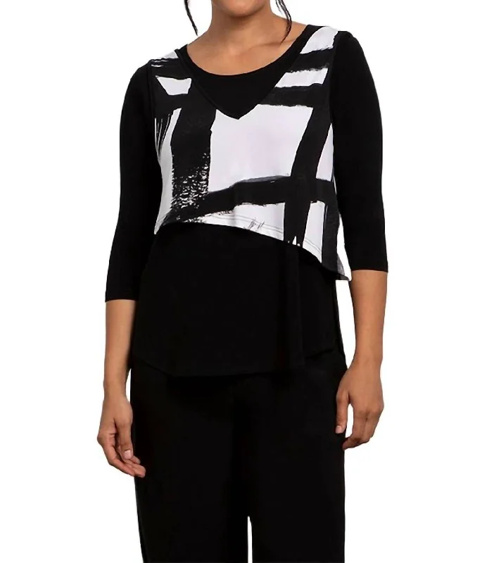 Affordable Luxury Fashion Reversible Angle Smock Top In Print Abstract