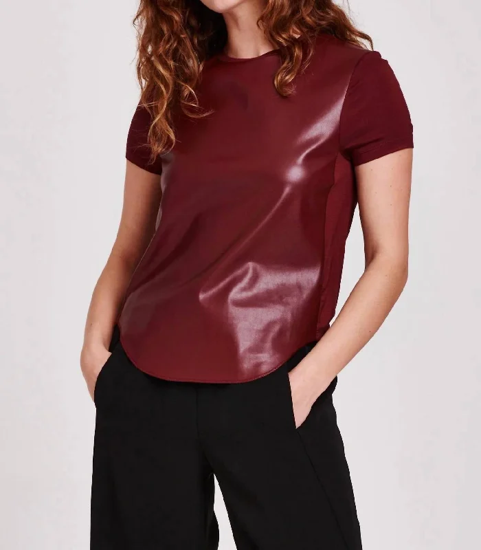 Shop Sale Items Elaina Vino Pleather Top In Red