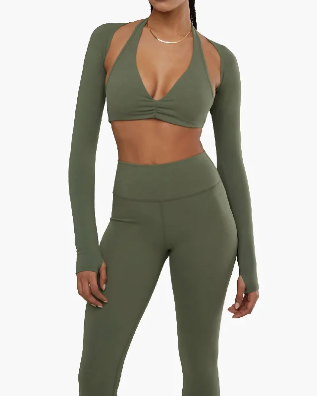 Latest Fashion Dancer Sleeve Top In Green