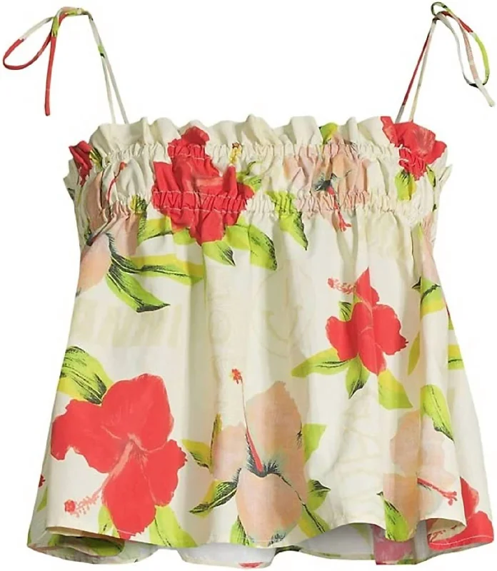 Exclusive Discount Floral Surfer Tie Top In Multi