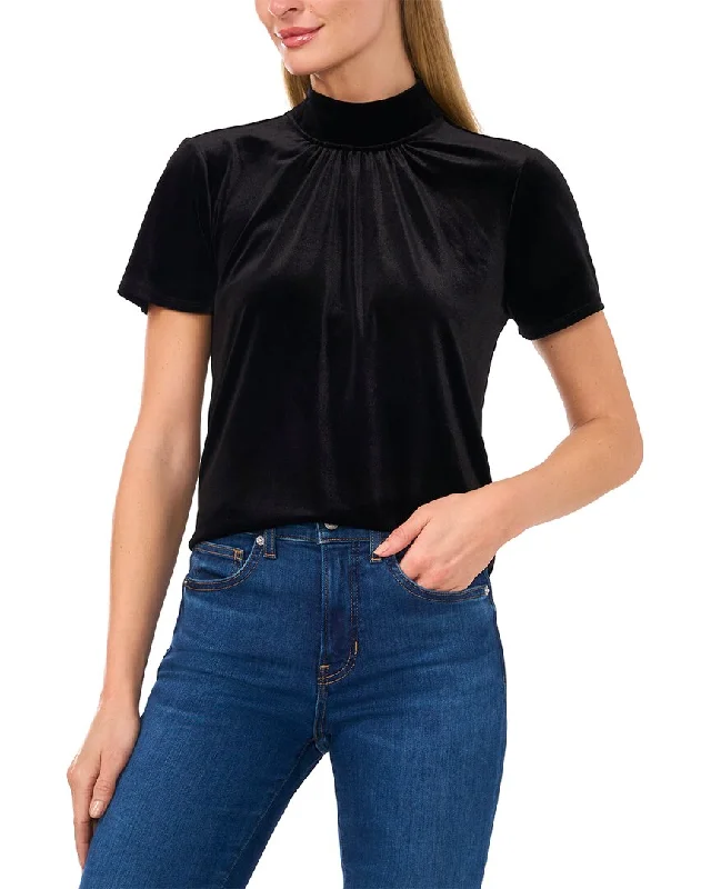 Style Upgrade CeCe Mock Neck A-Line Top