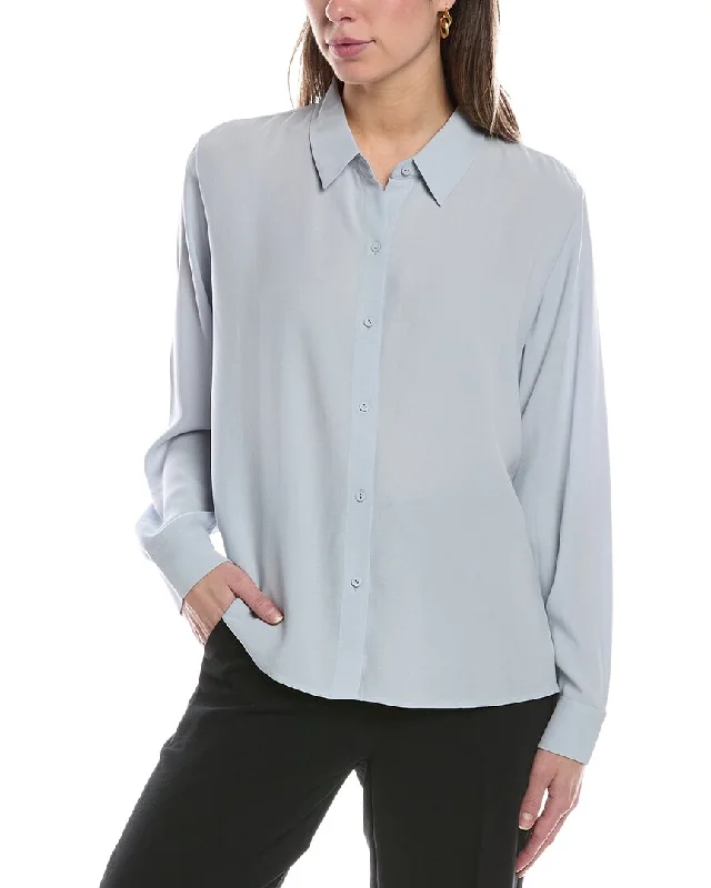 New Styles Just In EILEEN FISHER Petite Classic Collar Silk Shirt