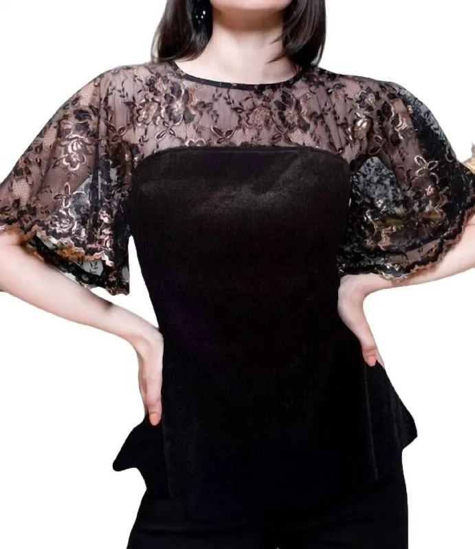 Fast Fashion Favorites Sophie Top In Copper Lace