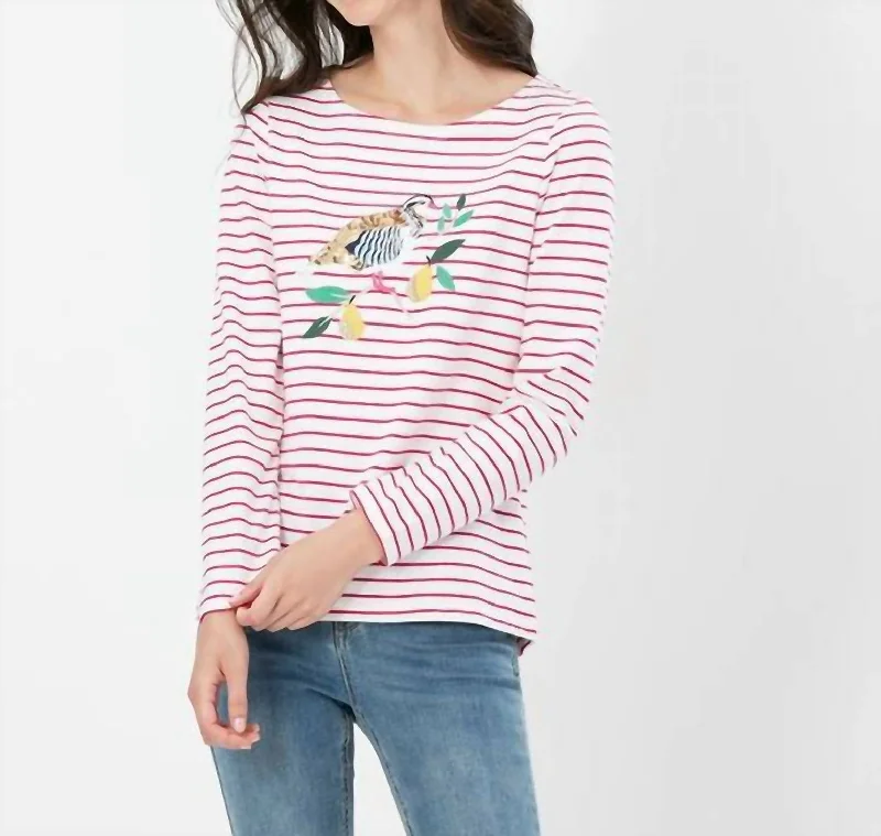 Exclusive Designer Style Deals Harbour Luxe Christmas Partridge Top In Pink