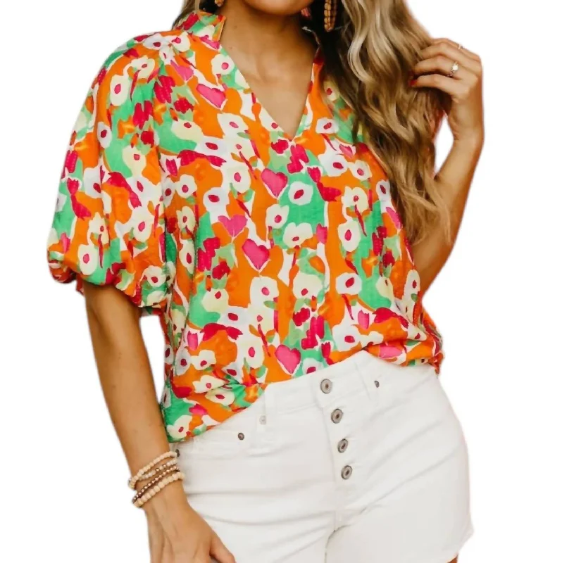 Feminine Style Promotions Cutie Pie Top In Multi Color