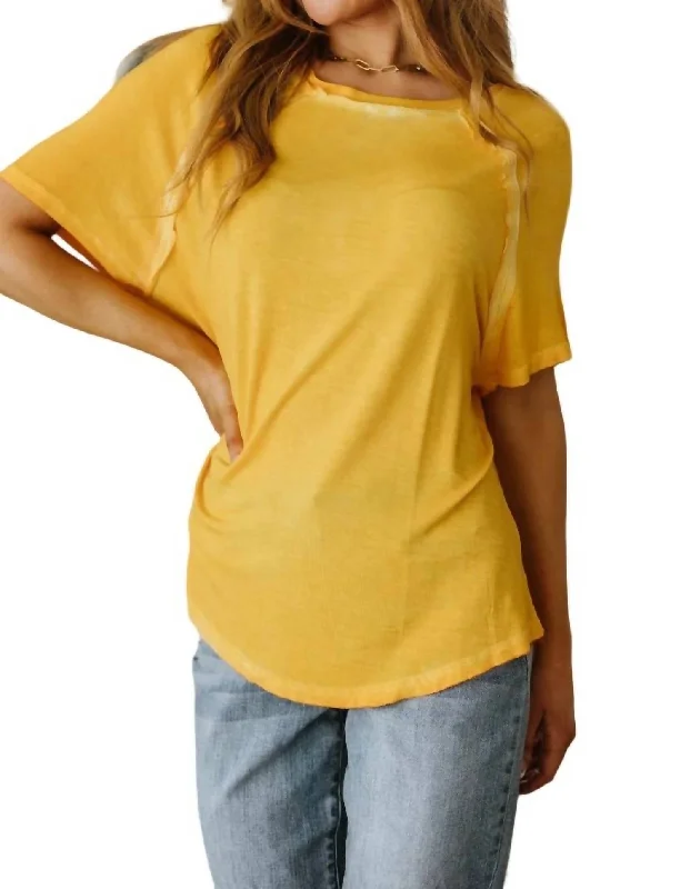 The Latest Fashion Trends Mineral Wash T Shirt In Yellow