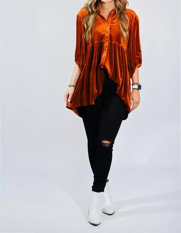 Summer Fashion Autumn Daze Top In Burnt