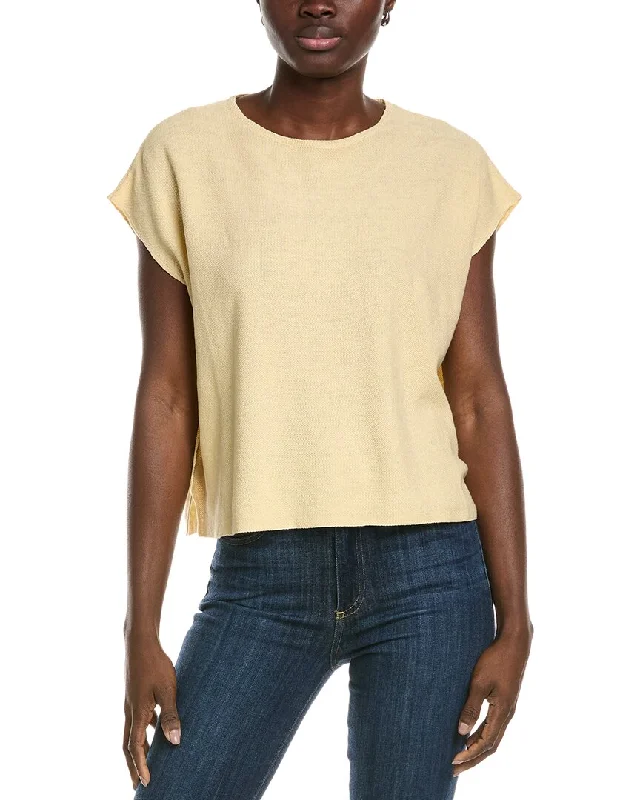 Seasonal Style Discounts EILEEN FISHER Pique Linen-Blend Top