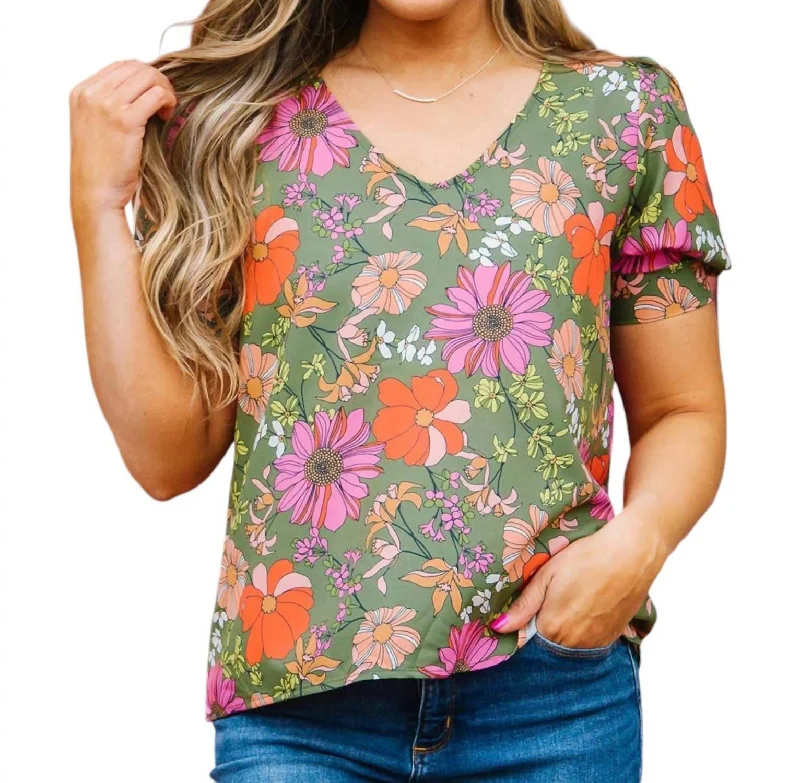 Fashionista Sale Maya Top In Vintage Petal