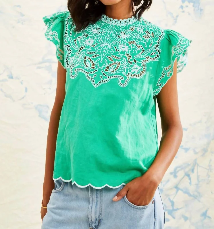 Hot Trends Thea Top In Green Paradise