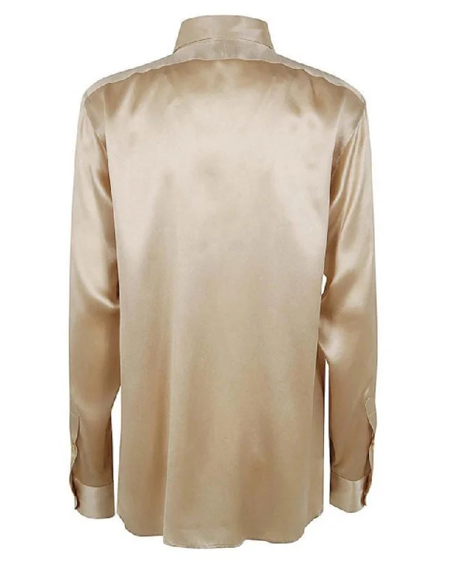 Daring Fashion Promotions Tom Ford Womens Silk Shirt In Gold