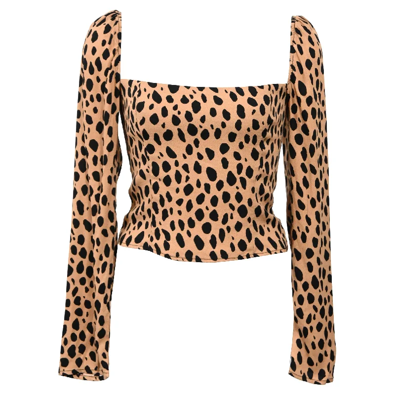 Discover Promotions Reformation Reign Top In Animal Print Viscose