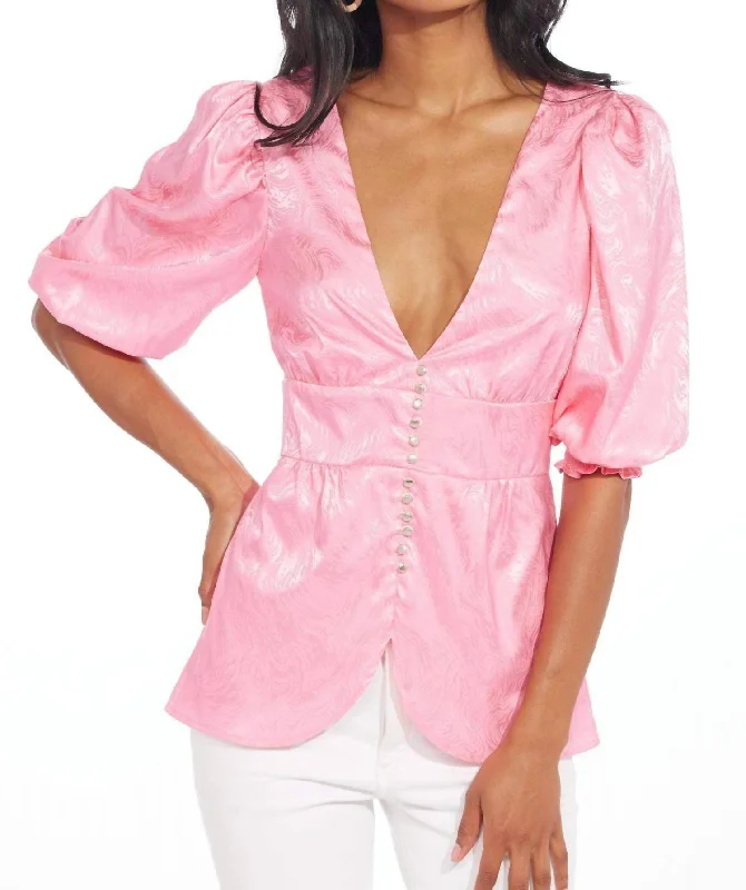 Feminine Style Promotions Peterson Top In Bubblegum Pink