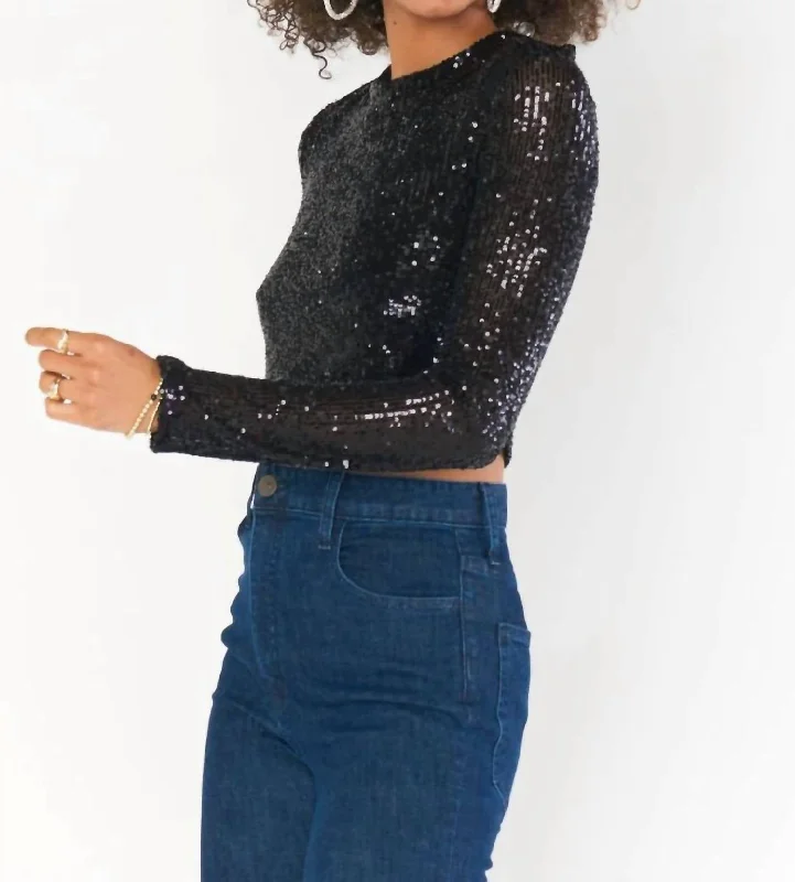 Seasonal Style Discounts Last Call Top In Midnight Glitz Sequins