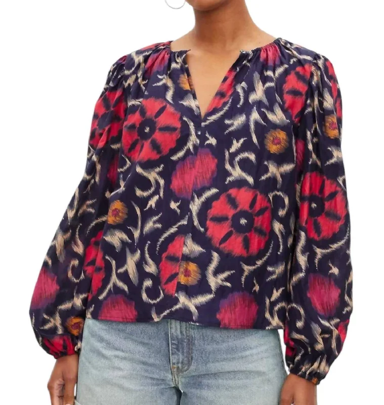 Chic Style Discounts Fraser Silk Top In Twilight