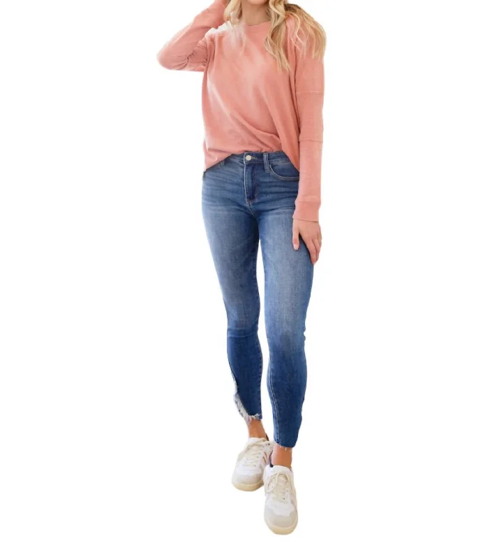 Smart Casual Deals Fun Beginnings Raglan Top In Dusty Mauve