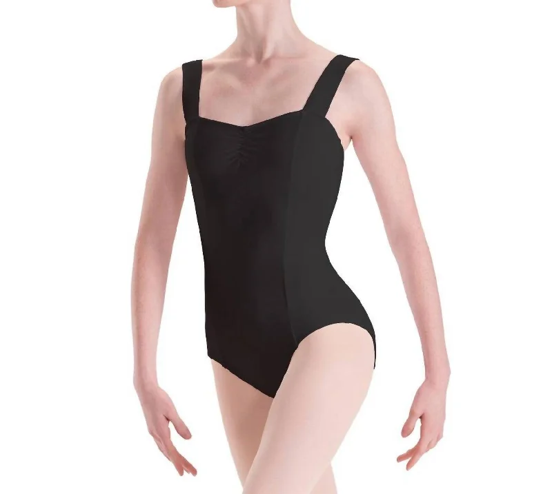 Avant-Garde Style Promotions Mopinch Front Wide Strap Princess Leotard In Black