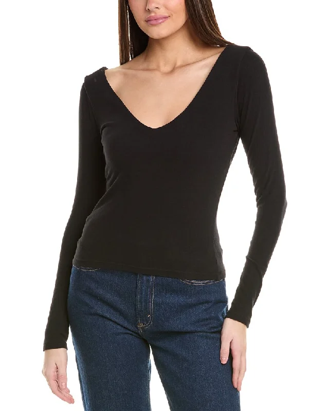 Classy Style Discounts James Perse Lotus Wide V-Neck Top