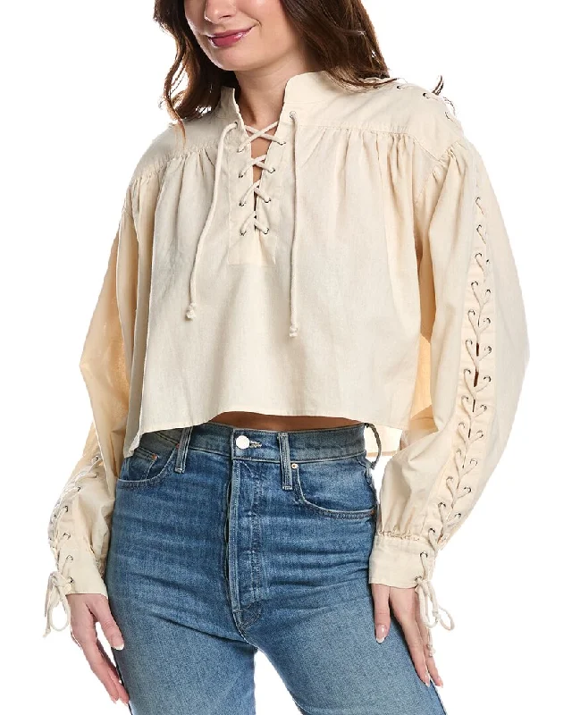 Sustainable Fashion Extravaganza RE/DONE Pirate Linen-Blend Top