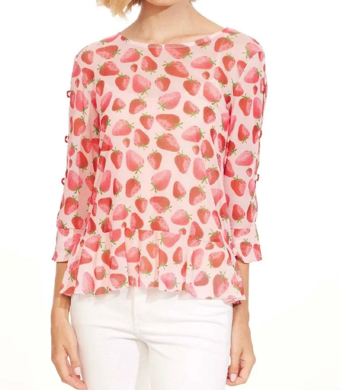 Holiday Attire Sale Belinda Top In Strawberry Fields