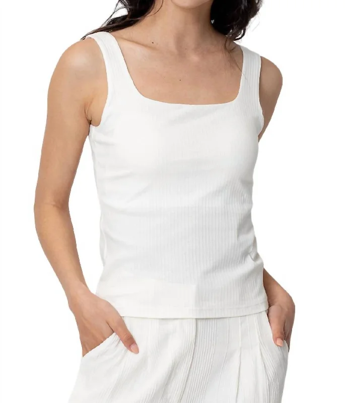 Classic Elegance Sales Square Neck Bra Top In White