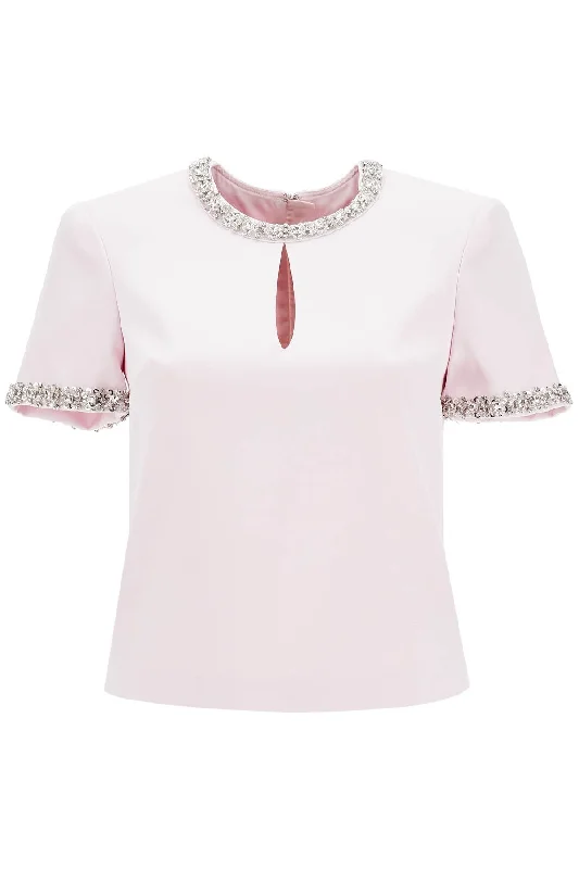 Don't Miss Out Self Portrait 'Satin Top With Crystals Embellishments