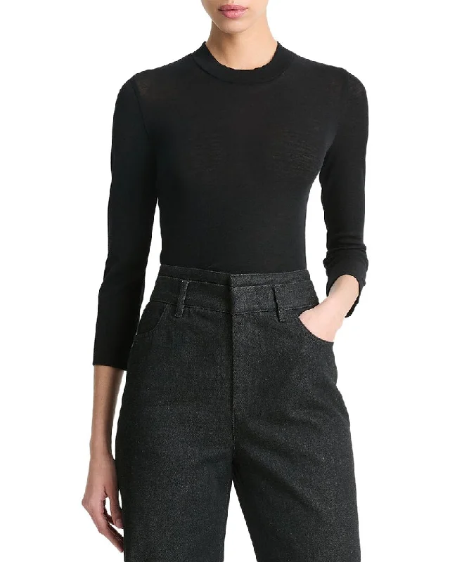 Hot Brand Discounts Vince 3/4-Sleeve High Neck Wool Top