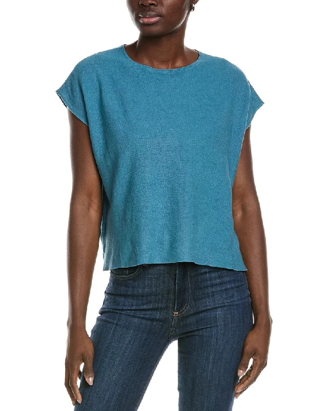 Mega Sales EILEEN FISHER Pique Linen-Blend Top