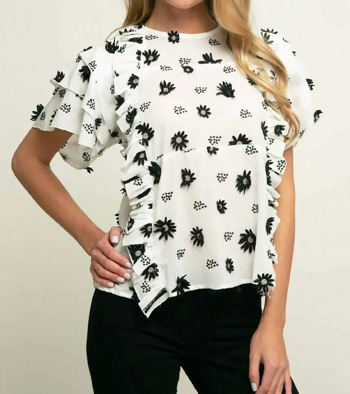 Cozy Comfort Style Sale Zoe Top In Black/white