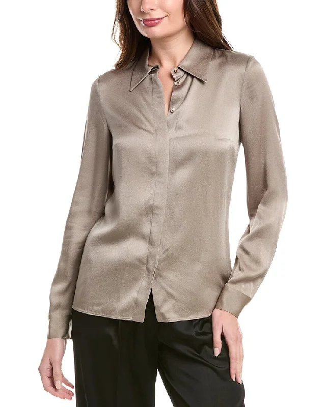 Casual Chic Michael Kors Collection Techno Charmeuse Hansen Shirt