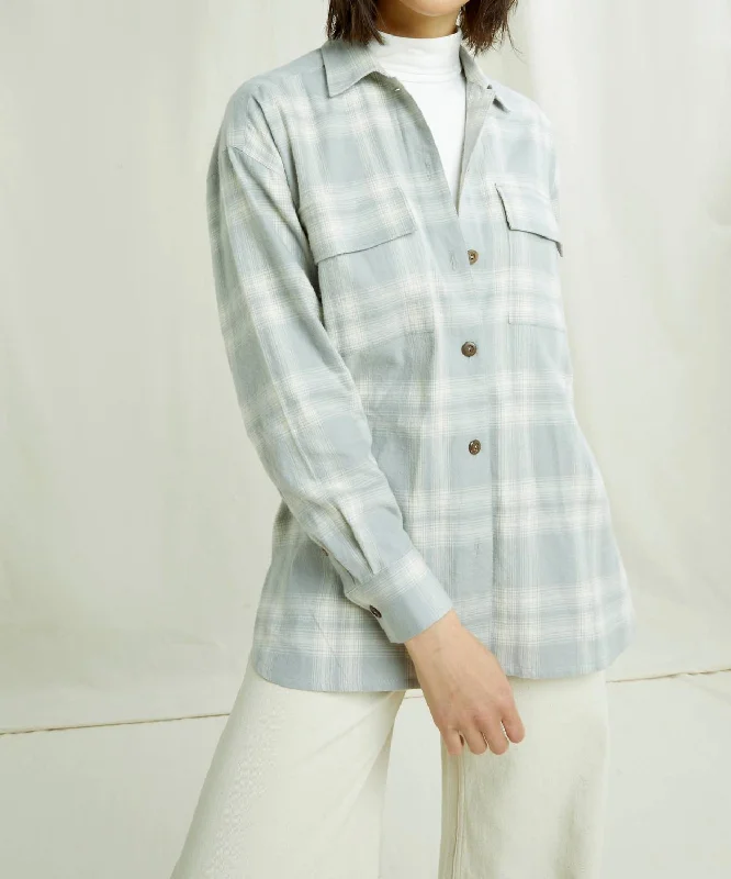 Urban Elegance Deals Carina Checked Shirt In Grey Check