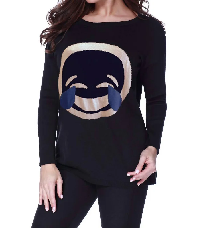 Timeless Style Promotions Lol Emoji Top In Black Multi