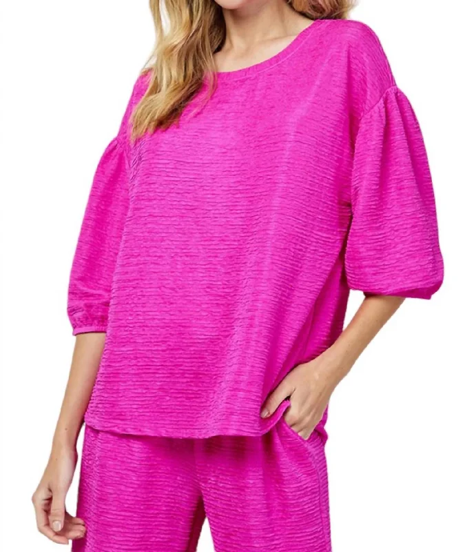 Classic Chic Deals Forever Stylish Top In Fuchsia