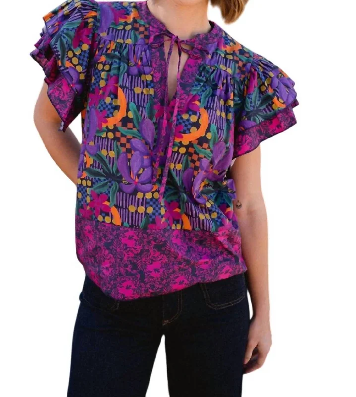 Stylish Statements Ella Top In Dahlia Purple