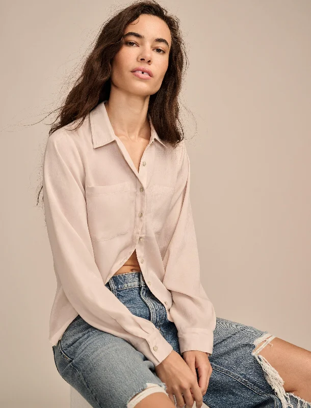 Cozy Chic Promotions Lucky Brand Women's Hammered Satin Buttondown Shirt