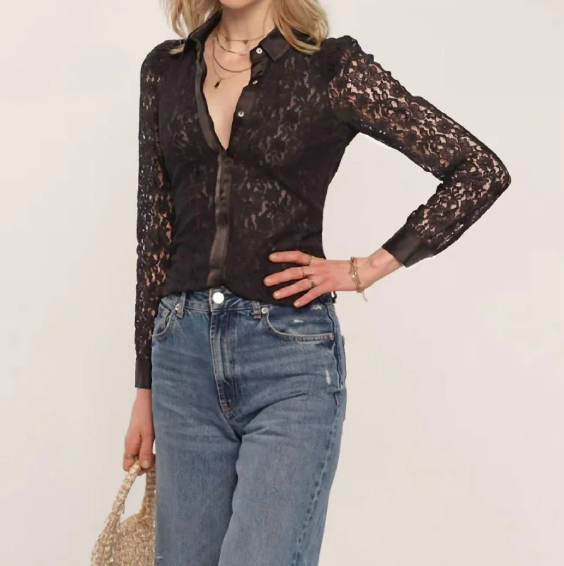 Refined Fashion Sale Rennie Top In Black