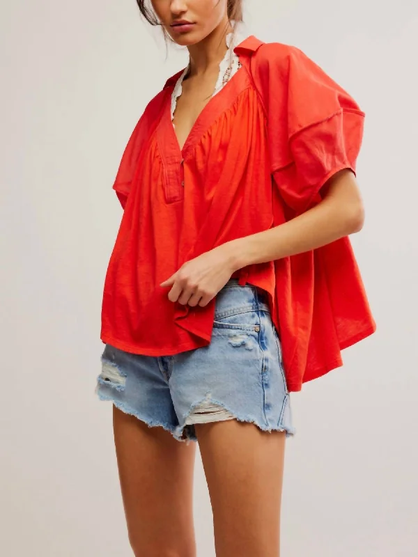 Fashion Sale Sunray Babydoll Top In Red