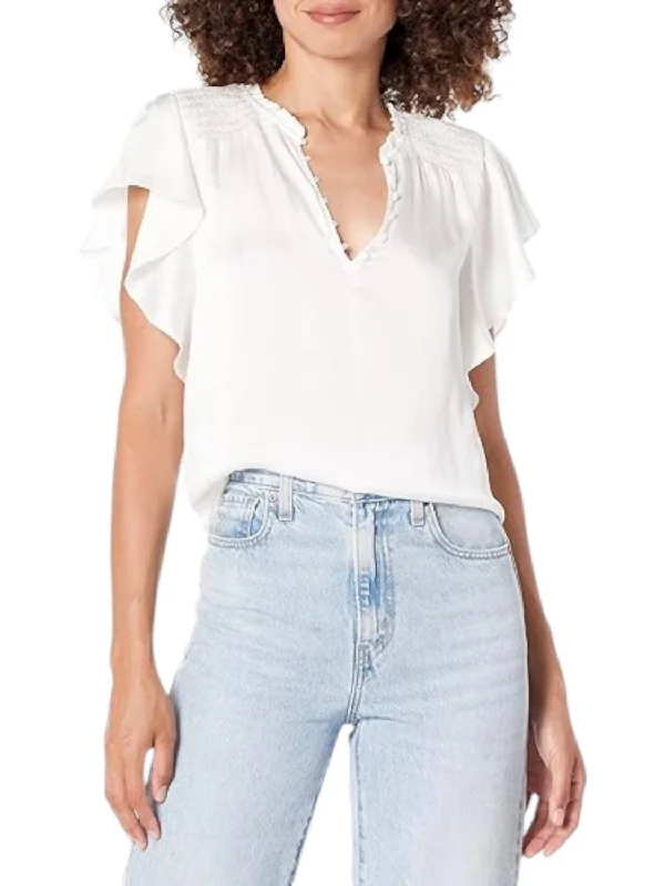 Style Revolution Dewan Ruffle Top In White