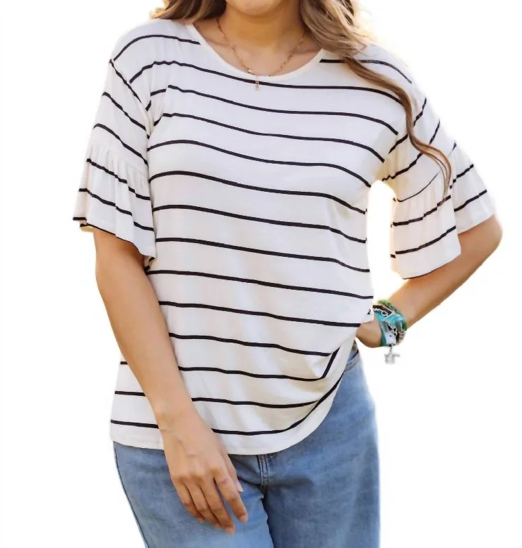 Snag Fabulous Fashion Bargains French Terry Round-Neck Top In White