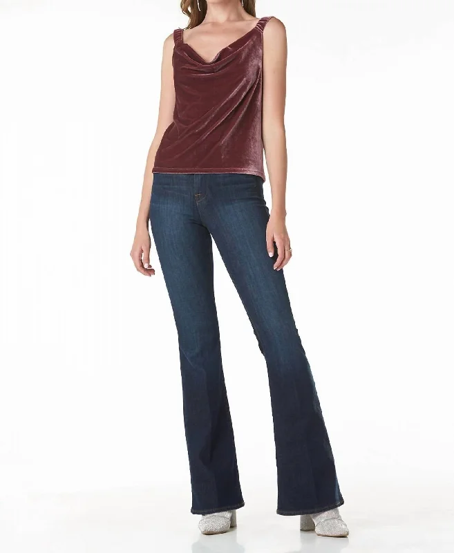 Urban Style Promotions Fern Velvet Top In Windsor Wine