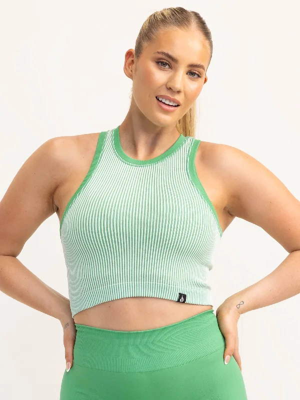 Women's High-Fashion Apparel Seasonal Picks Lift 2.0 Rib Seamless Tank - Apple Green/White